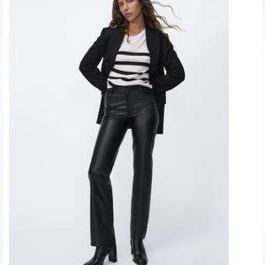 ZARA FAUX LEATHER ‘90S WIDE LEG PANTS